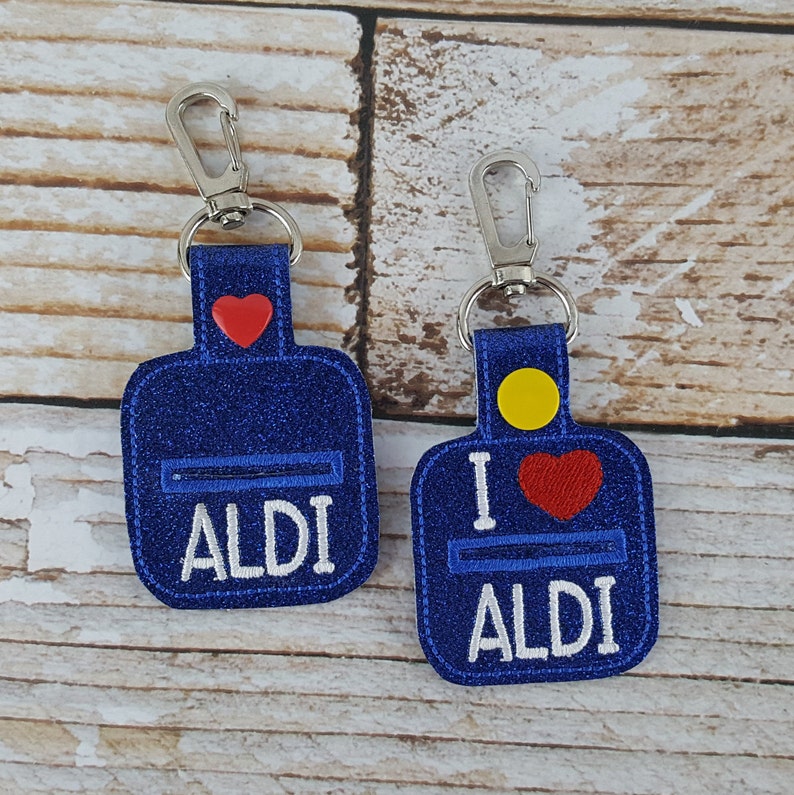 Aldi Quarter Keychain Quarter Keeper Cart Quarter Keychain for Aldi and similar stores. Great for Christmas Stocking Stuffers image 2