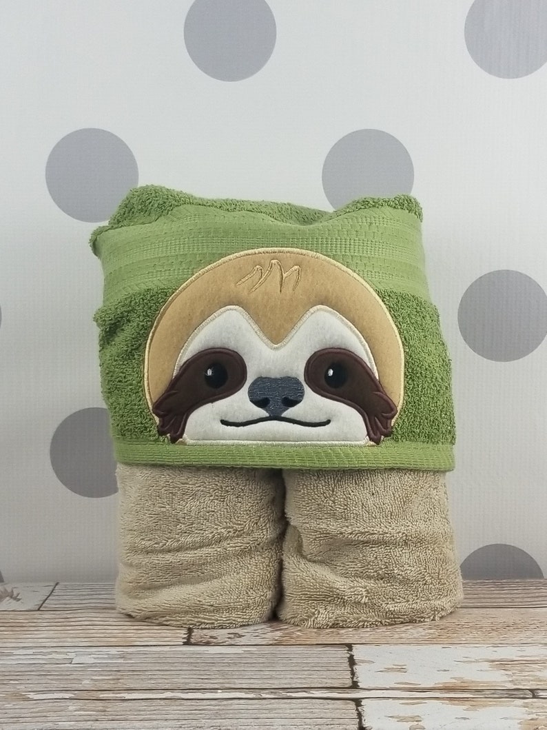 sloth hooded towel