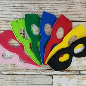 Super Hero Mask SET of 4, 8, or 12 felt masks for Birthday Parties, Halloween, Dress-up, Super Hero Halloween Mask, Super Hero Halloween image 1