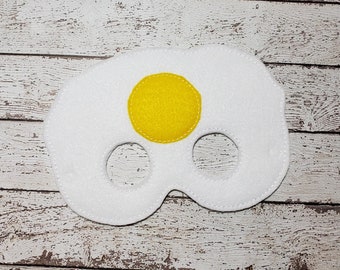 Fried Egg Mask - felt Fried Egg mask for Parties, Halloween, Dress-up Play, Egg Halloween Mask, Fried Egg Halloween Costume