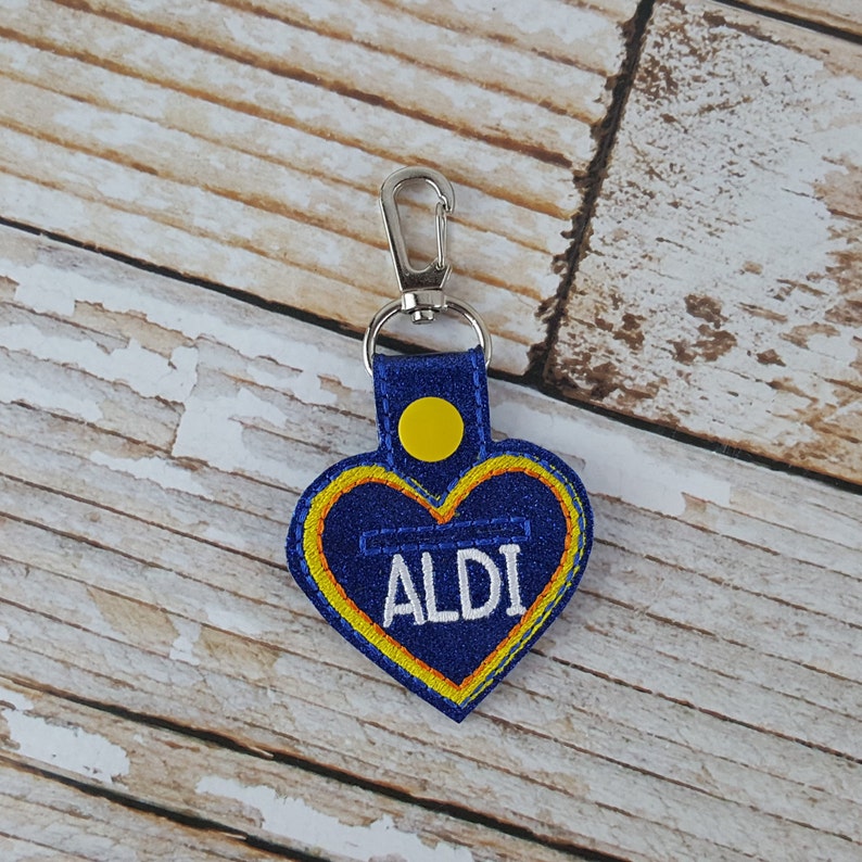 Heart Aldi Quarter Keychain Quarter Keeper Cart Quarter Etsy