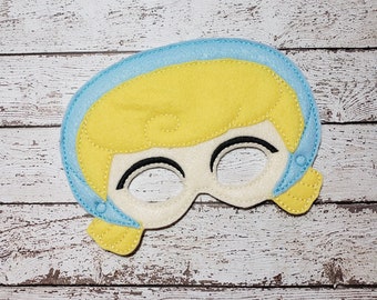 Little Bo Peep Mask - felt Bo Peep mask for Parties, Halloween, Dress-up Play, Little Bo Peep Halloween Mask, Halloween Costume