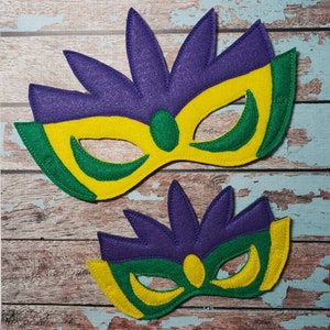 Mardi Gras Mask felt mask for Mardigras, Carnival Parties, Halloween, or Dress-up Play, Halloween Mask, Halloween Costume image 2
