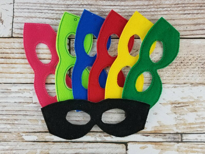 Super Hero Mask SET of 4, 8, or 12 felt masks for Birthday Parties, Halloween, Dress-up, Super Hero Halloween Mask, Super Hero Halloween image 2