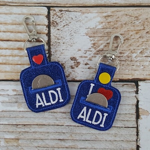 Aldi Quarter Keychain Quarter Keeper Cart Quarter Keychain for Aldi and similar stores. Great for Christmas Stocking Stuffers image 1