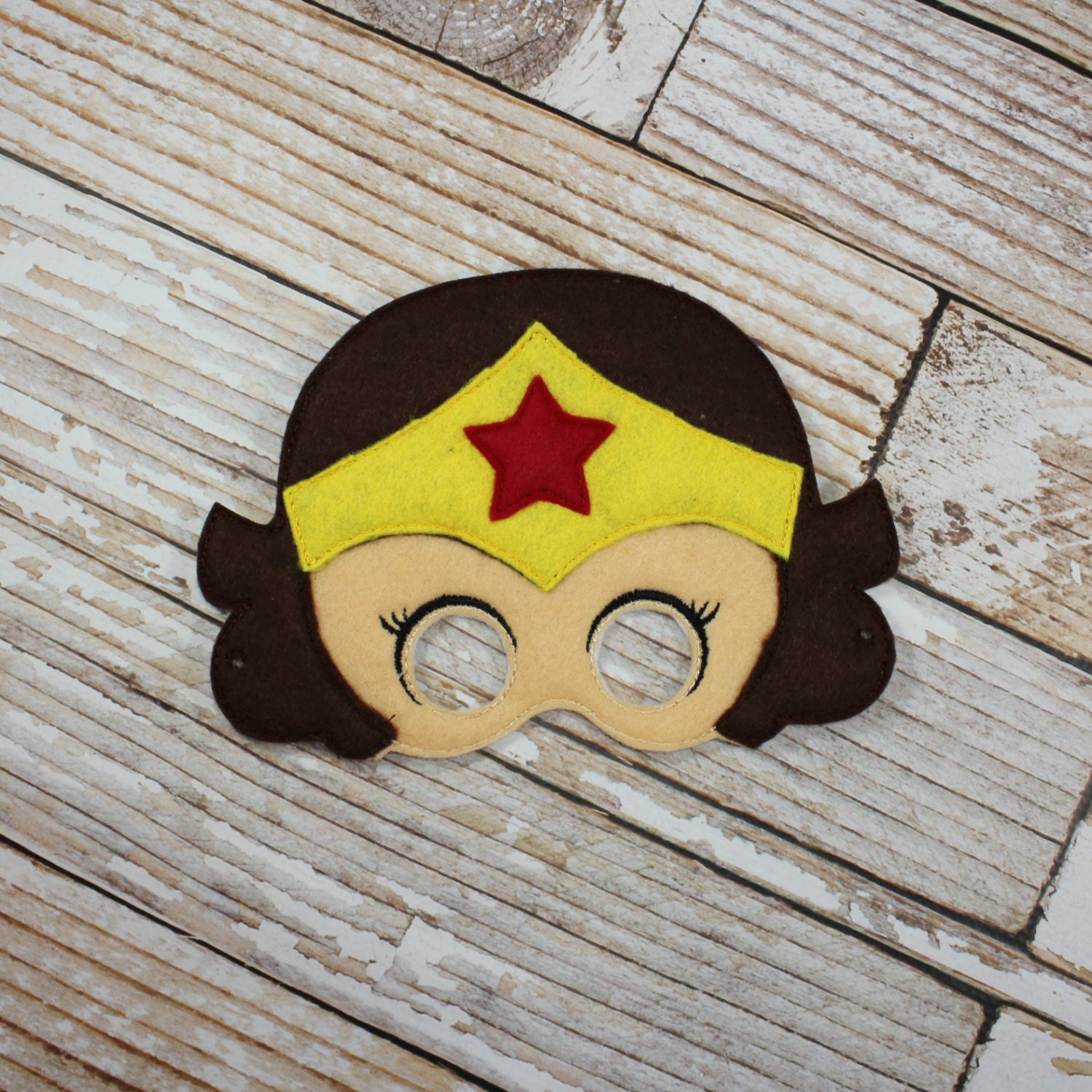 Wonder Woman Mask felt Wonder Woman mask Halloween Etsy