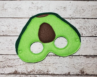 Avocado Mask - felt Avocado mask for Parties, Halloween, Dress-up Play, Avocado Halloween Mask, Avocado Halloween Costume