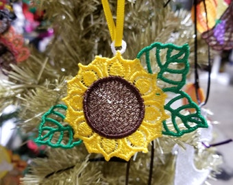 BESTSELLER! Sunflower Lace Christmas Tree Ornament - Lace Sunflower Ornament for Christmas Tree