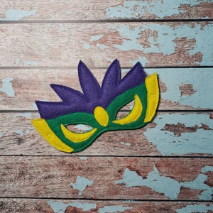 Mardi Gras Mask felt mask for Mardigras, Carnival Parties, Halloween, or Dress-up Play, Halloween Mask, Halloween Costume image 1