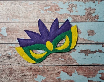 Mardi Gras Mask - felt mask for Mardigras, Carnival Parties, Halloween, or Dress-up Play, Halloween Mask, Halloween Costume