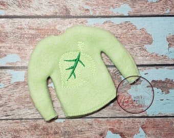 Elf Clothes - Leaf Elf Sweater, Original Elf or Plush Elf, Christmas Elf