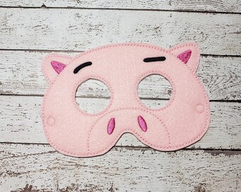 Pig Mask - felt Pig mask for Parties, Halloween, Dress-up Play, Pig Halloween Mask, Pig Halloween Costume