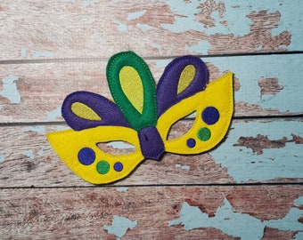 Mardi Gras Mask - felt mask for Mardigras, Carnival Parties, Halloween, or Dress-up Play, Halloween Mask, Halloween Costume