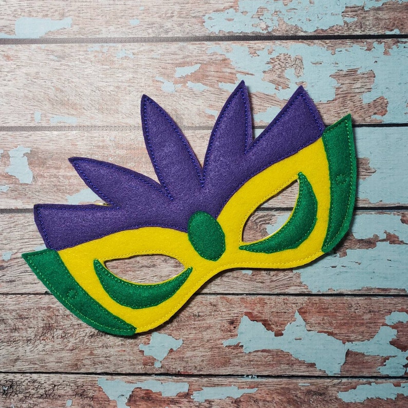 Mardi Gras Mask felt mask for Mardigras, Carnival Parties, Halloween, or Dress-up Play, Halloween Mask, Halloween Costume image 3