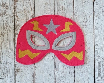 Luchador Mask - felt Luchador mask for Birthday Parties, Halloween, or Dress-up Play, Wrestler Halloween Mask, Luchador Halloween Costume