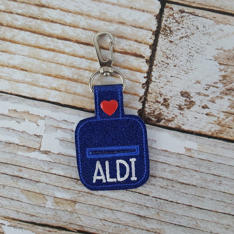 Aldi Quarter Keychain Quarter Keeper Carrito Llavero Quarter para Aldi y tiendas similares. Ideal para los rellenos de medias navideñas imagen 3