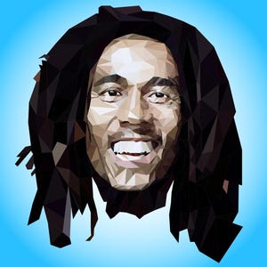 Bob Marley Digital Art Download Low Poly Pop Art T-Shirts Hoodies Prints Wall Art Phone Case Stickers