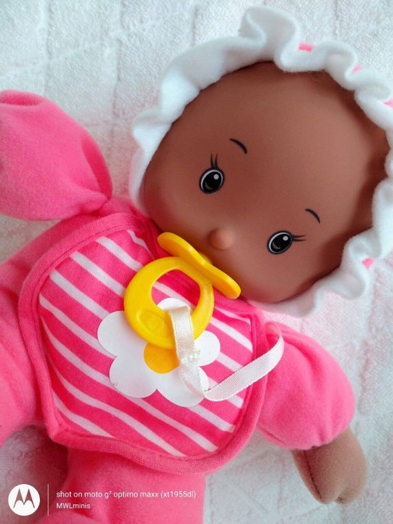 Pink Baby Doll My Sweet Love 10 Inch Daisy Bib Pacifier Vinyl Face