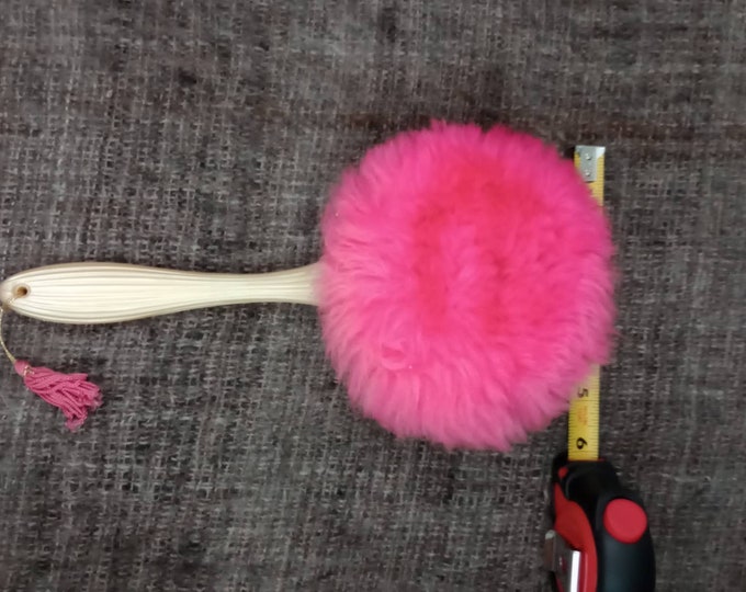 Avon Fluff Puff Long Handled Powder Refillable Pearl Marble 60s Vintage