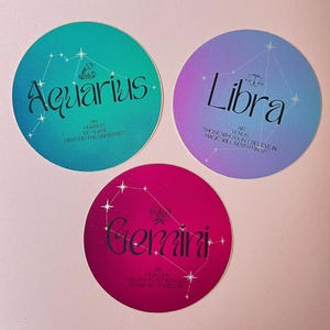 Tarot Aufkleber Vinyl Aufkleber Geschenke für Sie Sternzeichen Aufkleber Waage Gemini Wassermann Laptop Ästhetischer Astrologie Aufkleber Sonnenzeichen Mondzeichen