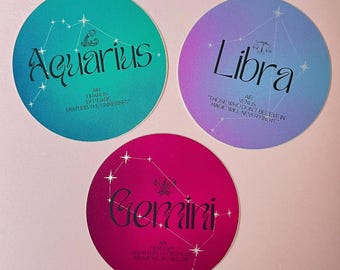 Zodiac Sign Sticker: Air Element Astrology Vinyl Decal