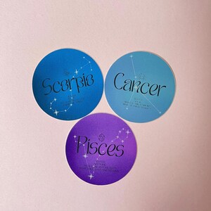 Sticker tarot Sticker vinyle cadeaux pour elle Sticker signe du zodiaque Scorpion poissons Cancer ordinateur portable esthétique astrologie Sticker signe solaire signe lune