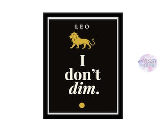 Lámina decorativa de pared con el signo zodiacal Leo, decoración astrológica para pared, descarga del signo zodiacal, regalo para Leo, decoración celestial para el hogar.