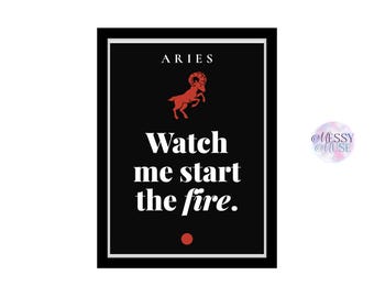 Arte mural celestial del signo zodiacal Aries en formato PNG, decoración astrológica, descarga del signo Aries, arte mural celestial, descarga instantánea.