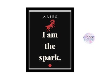 Arte mural celestial del signo zodiacal Aries en formato PNG, decoración astrológica, descarga del signo Aries, arte mural celestial, descarga instantánea.