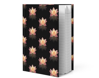 Cuaderno/Diario Lotus de tapa dura / Cuaderno de escritura con renglones / Diario personal / Cuaderno universitario / Regalo para escritores / Agenda de tapa dura