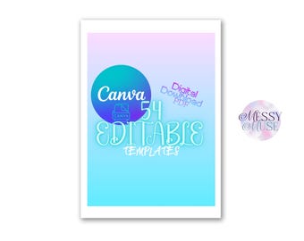 Paquete de 54 plantillas editables de Canva / Negocios, TDAH, Presupuesto, Autocuidado (Descarga digital)