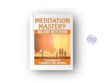 Libro electrónico de meditación caminando / Guía de meditación caminando / Meditación para principiantes / Alivio del estrés y autocuidado / Descarga digital en PDF