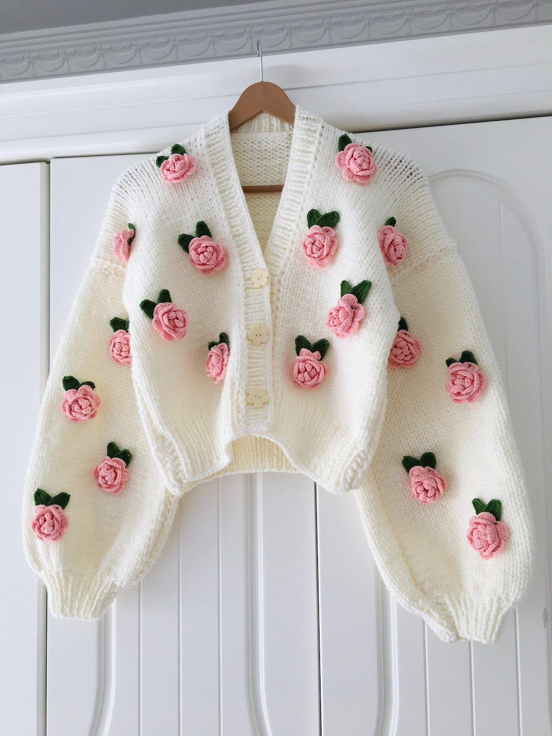 トップス Rose flower motif cardigan pink il_1080xN.6038201725_o0s7.jpg