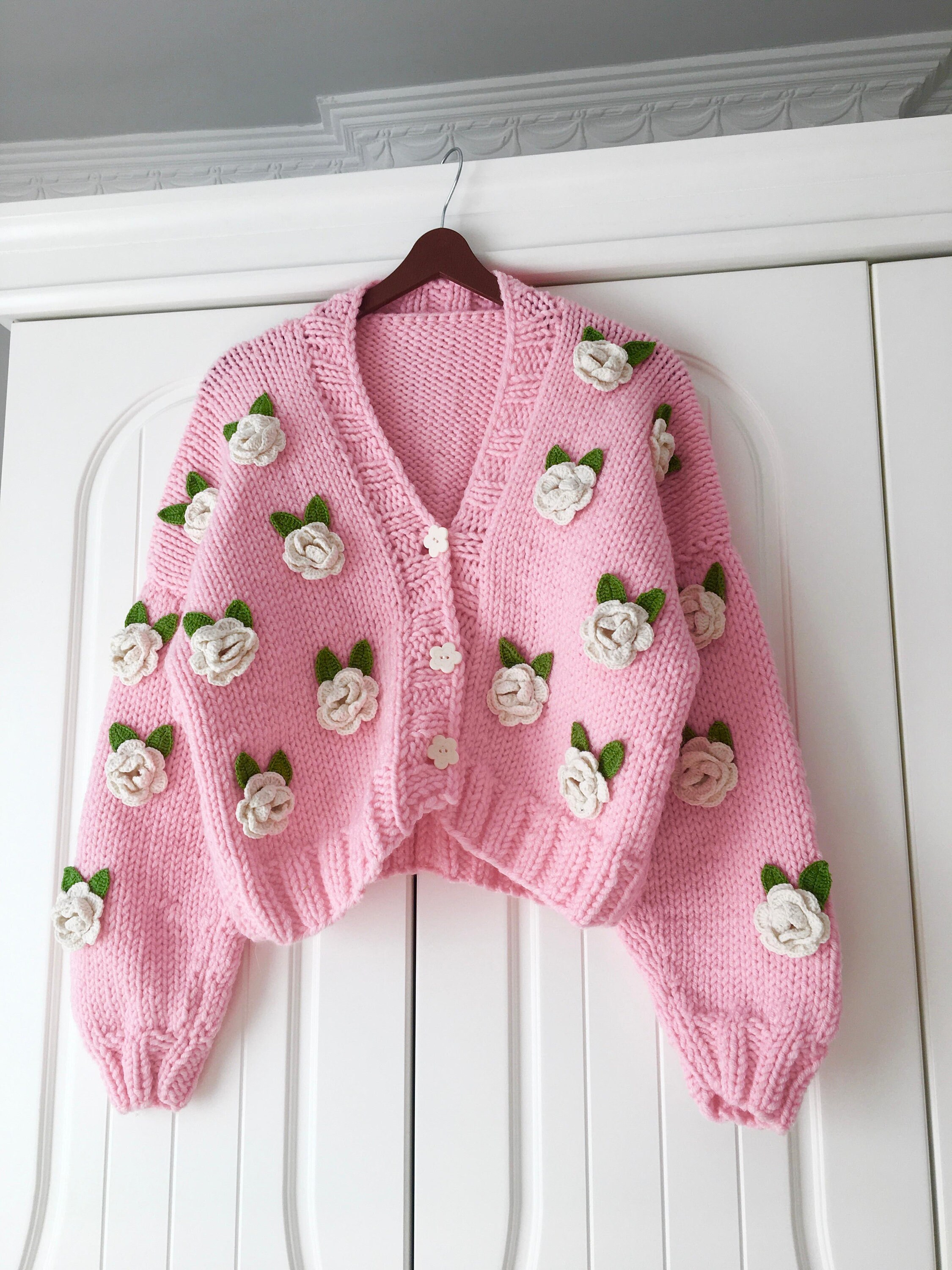 トップス Rose flower motif cardigan pink Rose flower motif cardigan | ファッション通販サイト NUGU