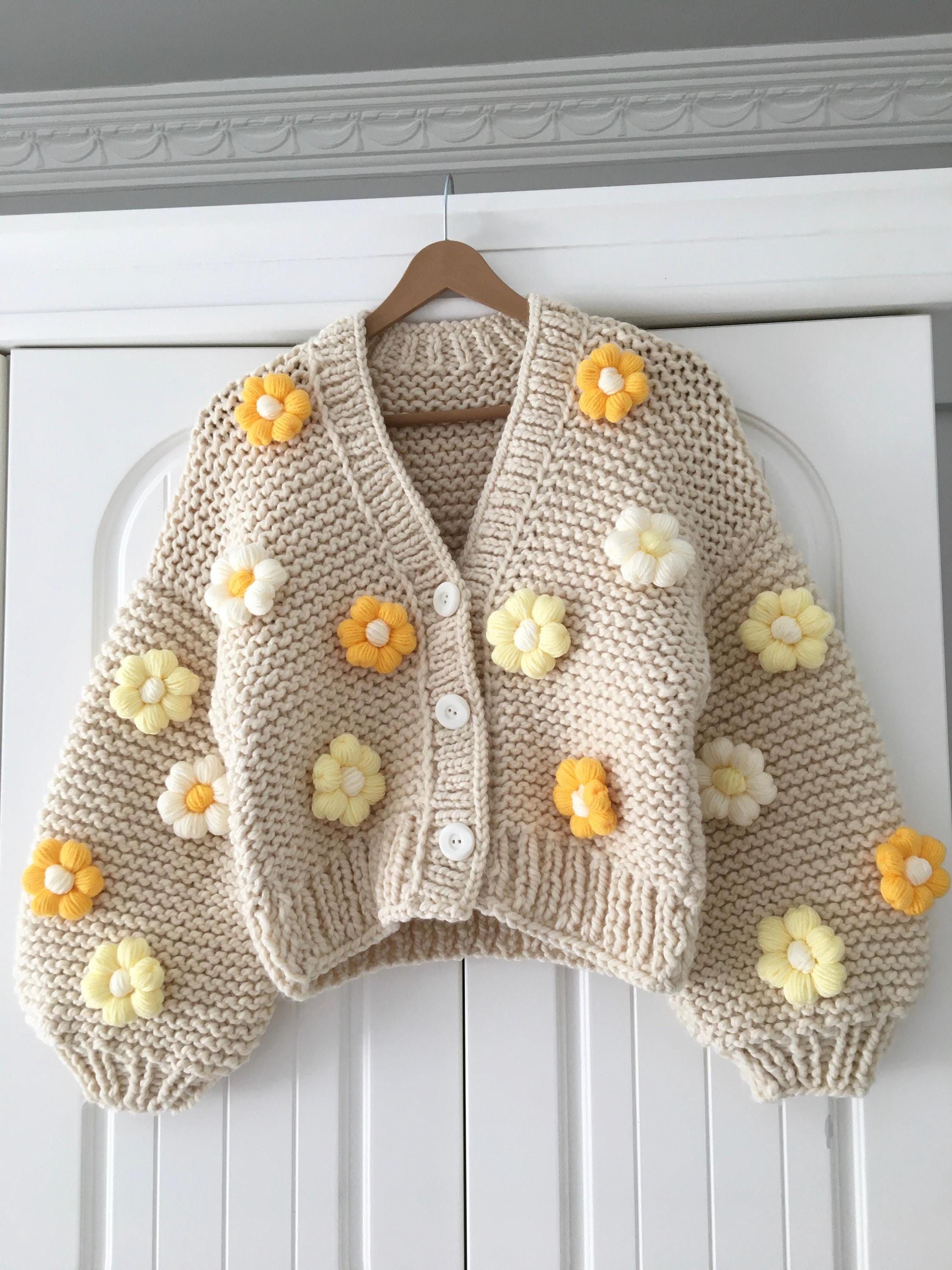 トップス DAIRIKU flower pattern knitting Cardigan Vintage Flower Crochet Knitted Cardigan Women Autumn