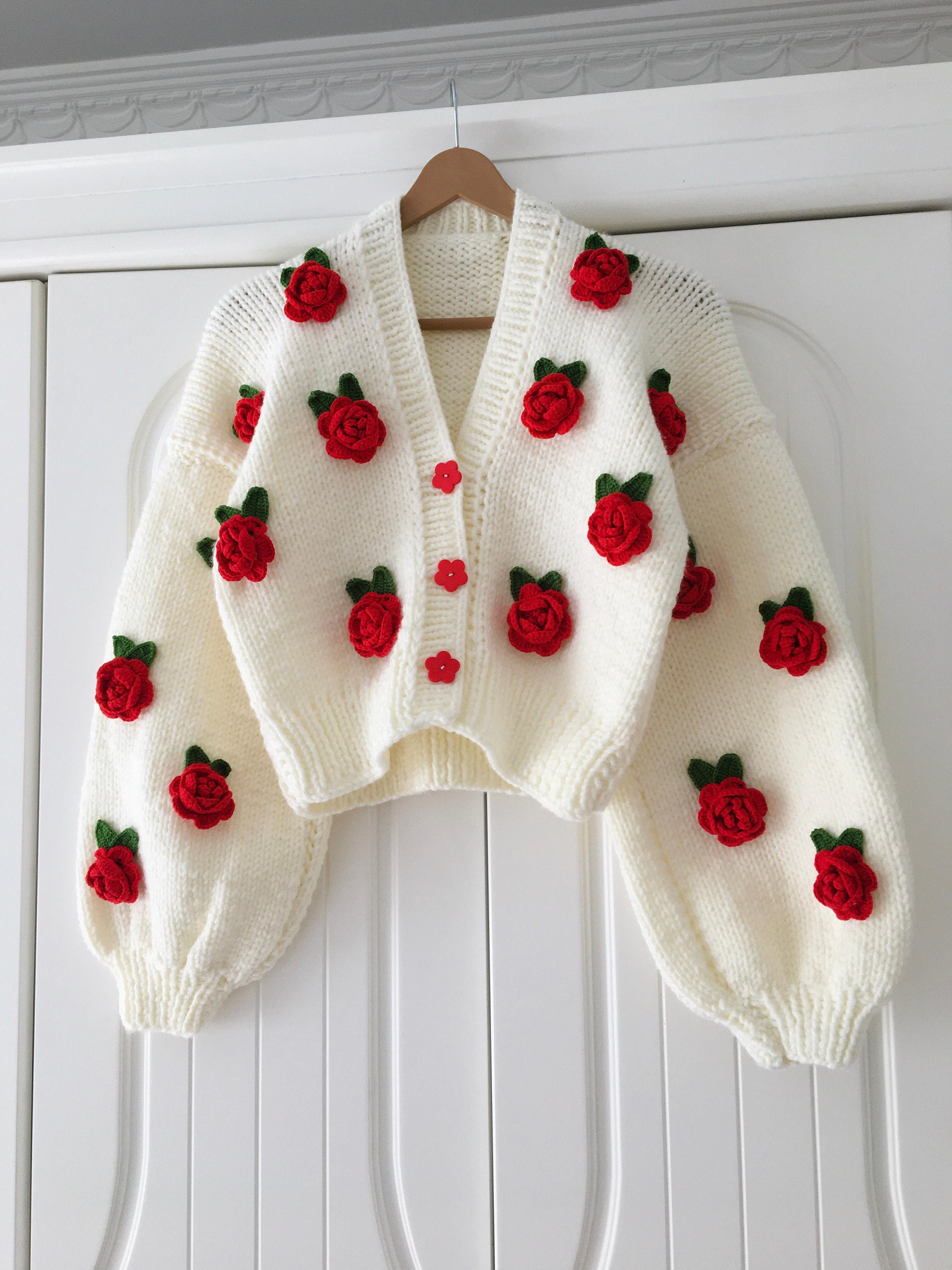 トップス andmary Rosie flower knit tops pink ANDMARY】Rosie flower knit tops