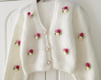 トップス yilon ROSE RIBBON CARDIGAN ivory STAFF BLOG〉Rose ribbon cardigan – YILON