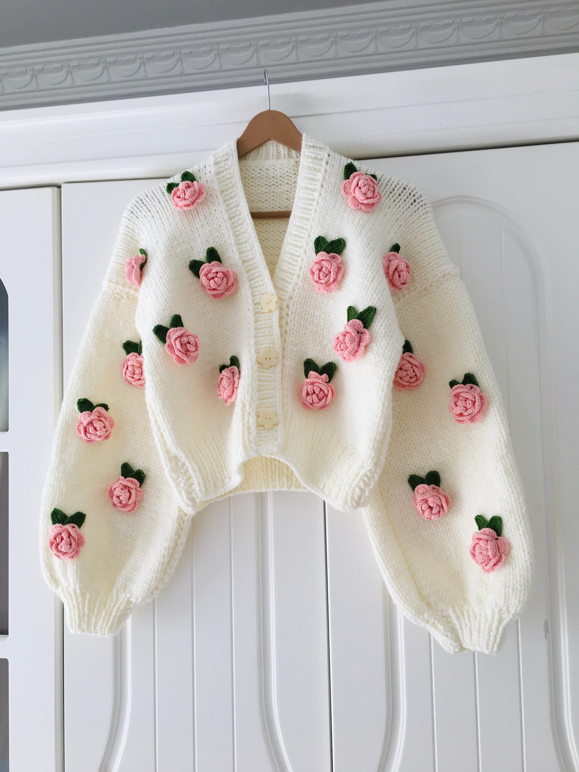 【GRAVER】Flower Dot Embroidery Tartan Check Knit Cardigan GRAVER(グレーバー) - Flower Dot Embroidery Tartan Check Knit
