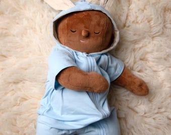 Comfort Cameron Weighted Plush Doll: Blue Bunny Outfit, Anxiety Relief