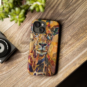 Lion Art Case For iPhone 15 | Painting Lion Phone Case | King of Beasts Cover iPhone | Animal Art Wildlife Cover | Protective Phone Case