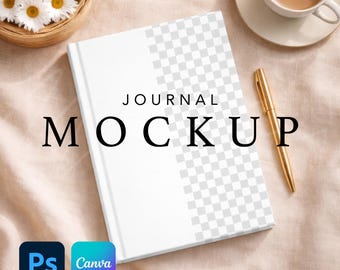 Hardcover Journal Mockup, Printify Ruled Line Journal Matte, Full wraparound print Notebook Mock, Canva Drag and Drop PNG PSD Smart Object