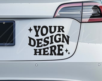 Car Bumper Mockup, Car Sticker Mock-up, Rear View Mocks, Car Decal Sticker, Car Back Window, Bumper Windshield and Trunk, Auto Decal Sticker