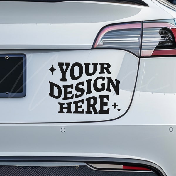 Car Bumper Mockup, Car Sticker Mock-up, Rear View Mocks, Car Decal Sticker, Car Back Window, Bumper Windshield and Trunk, Auto Decal Sticker