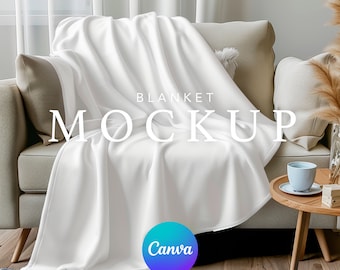 Blanket Mockup Template, Velveteen Plush Blanket, Minky Blanket, Canva Drag & Drop, PNG Canva Overlay, Transparent Blank Printify Mock up