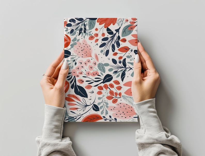 Hardcover Journal Mockup, Printify Ruled Line Journal Matte, Full wraparound print Journal Mock up, Canva Drag and Drop PNG PSD Smart Object image 2