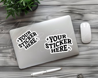 Laptop Sticker Mockup, Lifestyle Sticker Mock Up, Computer Decal Mockups, Laptop Cover Design Mockups, Sticker Product Mock-up Template