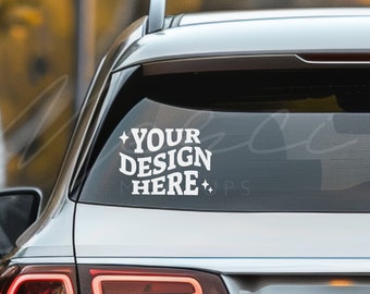 Car Window Mockup, Car Sticker Mock-up, Rear Window Mocks, Car Decal Sticker, Car Back Window, Windshield, Auto Decal Sticker