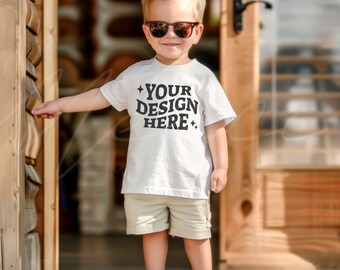 Toddler White Tshirt Mockup, Bella Canvas 3001t white tshirt Mock-up, Boy Model Mocks, kids shirt, Toddler Tshirt Mockup, Boy T-Shirt Mockup