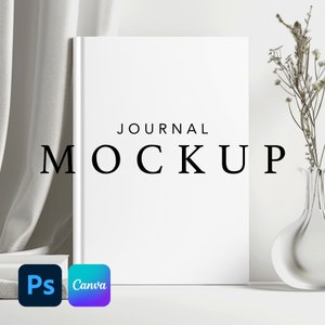 Maquette de journal à couverture rigide, impression de journal au trait ligné mat, maquette de journal imprimée enveloppante, objet intelligent Canva glisser-déposer PNG PSD