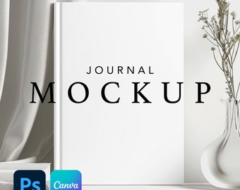 Hardcover Journal Mockup, Printify Ruled Line Journal Matte, Full wraparound print Journal Mock up, Canva Drag and Drop PNG PSD Smart Object